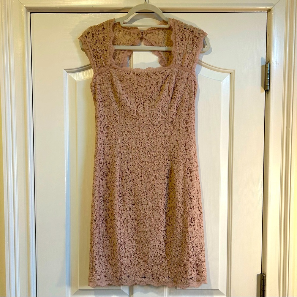 Adrianna Papell Sz US 14 Blush Pink Lace